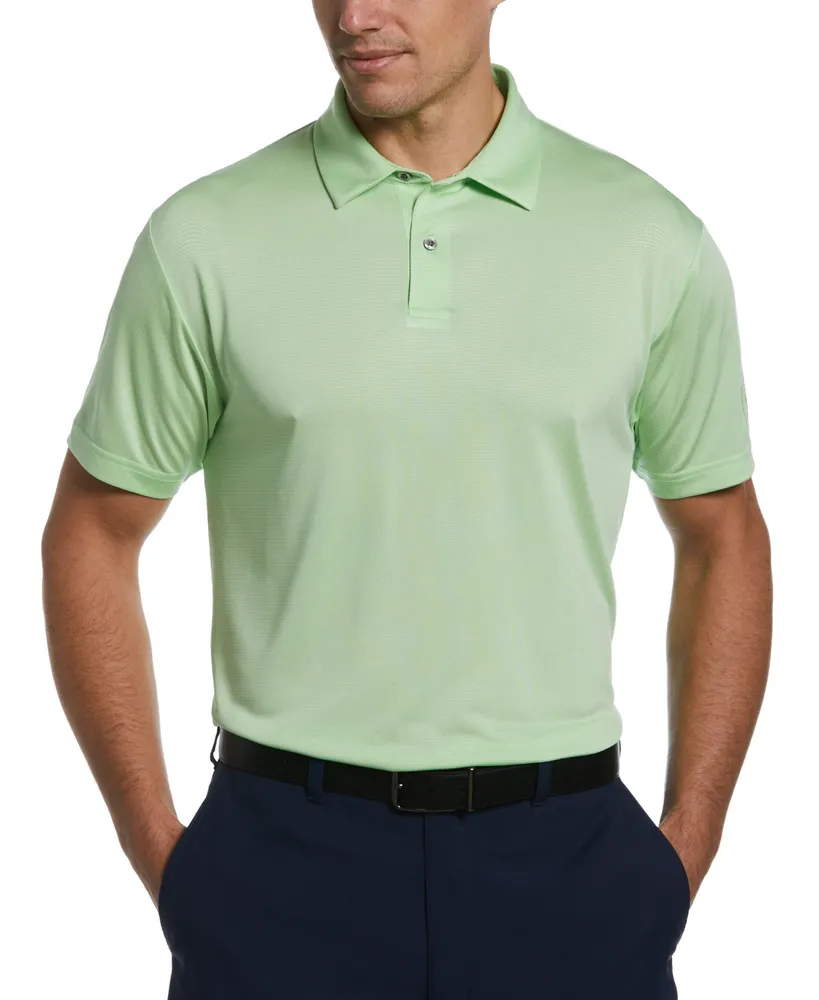 Pga Tour Men's Birdseye Textured Short-Sleeve Performance Polo Shirt
