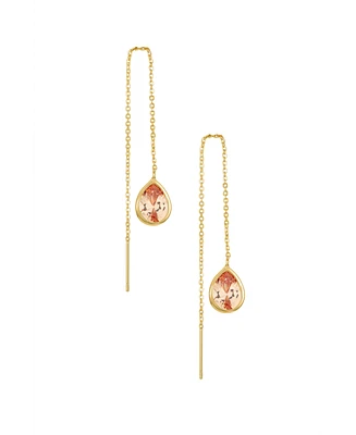 Ettika Barely There Chain Cubic Zirconia 18K Gold Plated Dangle Earrings