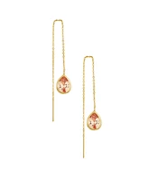 Ettika Barely There Chain Cubic Zirconia 18K Gold Plated Dangle Earrings