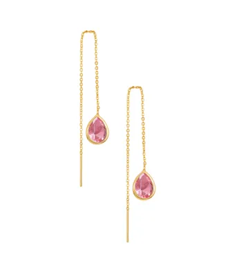 Ettika Barely There Chain Cubic Zirconia 18K Gold Plated Dangle Earrings