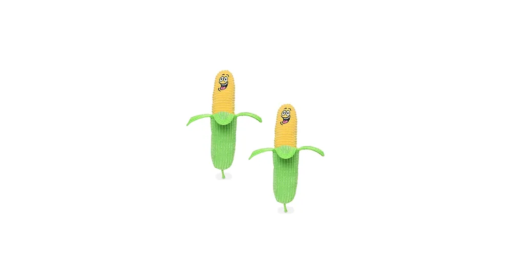 Tuffy Funny Food Corn, 2-Pack Dog Toys