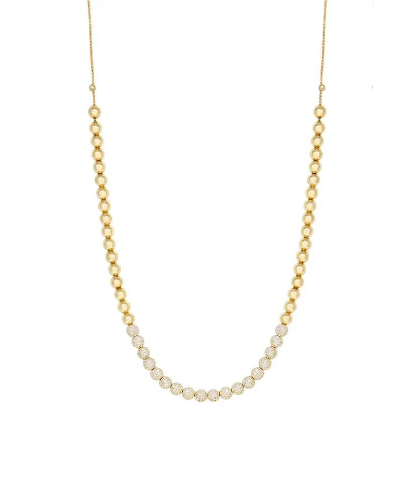 Ettika Show Yourself 18K Gold Plated and Cubic Zirconia Bead Necklace