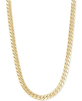 Flat Cuban Link 22" Chain Necklace in 10k Gold