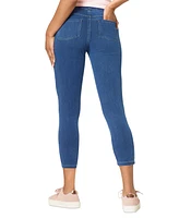 Hue Women's Mid-Rise Pull-On Denim Capri Leggings