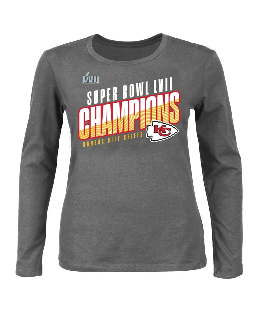 Women's Fanatics Branded Red/White Kansas City Chiefs Ombre Long Sleeve T-Shirt Size: Medium