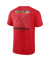 Men's Fanatics Red Kansas City Chiefs Super Bowl Lvii Champions Signature Roster T-shirt