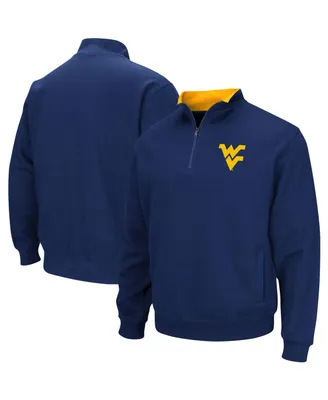 Men's Colosseum Navy West Virginia Mountaineers Big and Tall Tortugas Quarter-Zip Jacket