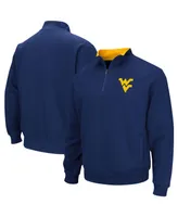 Men's Colosseum Navy West Virginia Mountaineers Big and Tall Tortugas Quarter-Zip Jacket