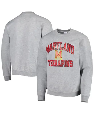 Men's Champion Heather Gray Maryland Terrapins High Motor Pullover Sweatshirt