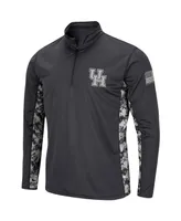 Men's Colosseum Charcoal Houston Cougars Oht Military-Inspired Appreciation Digi Camo Quarter-Zip Jacket