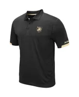 Men's Colosseum Black Army Knights Logo Santry Polo Shirt