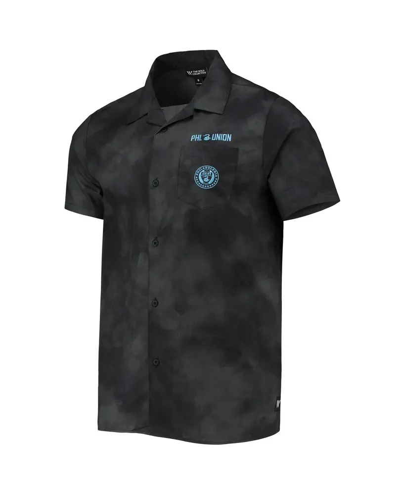 Men's The Wild Collective Black Philadelphia Union Abstract Cloud Button-Up Shirt