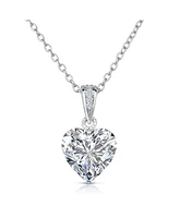 Sterling Silver Cubic Zirconia Heart shape Necklace