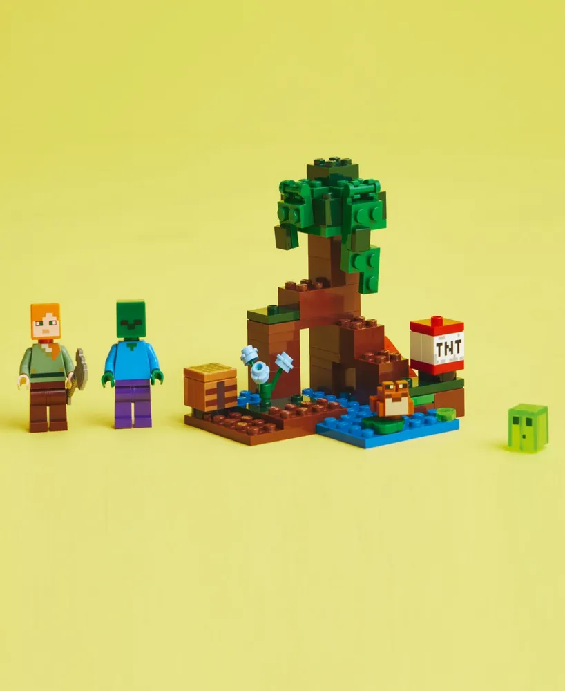 Lego Minecraft The Swamp Adventure 21240 Toy Building Set with Alex, Zombie, Slime Block and Frog Figures