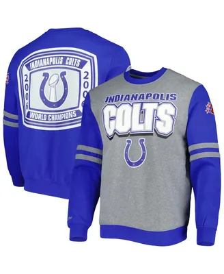 Men's Mitchell & Ness Heather Gray Indianapolis Colts All Over 2.0 Pullover Sweatshirt