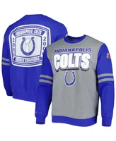 Men's Mitchell & Ness Heather Gray Indianapolis Colts All Over 2.0 Pullover Sweatshirt