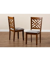 Baxton Studio Caron Modern and Contemporary 2-Piece Fabric Upholstered and Wood Dining Chair Set