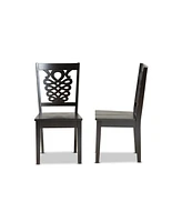 Baxton Studio Gervais Modern and Contemporary Transitional 2-Piece Finished Wood Dining Chair Set