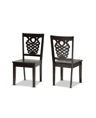 Baxton Studio Gervais Modern and Contemporary Transitional 2-Piece Finished Wood Dining Chair Set