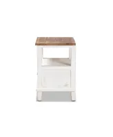 Baxton Studio Glynn Rustic Farmhouse Weathered 20.3" Two-Tone and Finished Wood 1-Drawer Nightstand