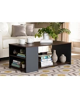 Baxton Studio Thornton Modern and Contemporary 39.4" Two-Tone and Finished Wood Storage Coffee Table