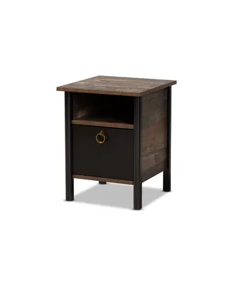 Baxton Studio Vaughan Modern and Contemporary 19.5" Two-Tone and Finished Wood Nightstand