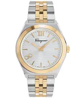 Salvatore Ferragamo Men's Swiss Vega Two-Tone Stainless Steel Bracelet Watch 40mm