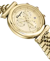 Salvatore Ferragamo Women's Swiss Chronograph Ora Gold Ion-Plated Stainless Steel Bracelet Watch 40mm