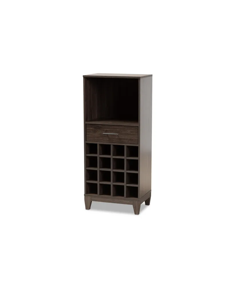 Baxton Studio Trenton Modern and Contemporary 45.25" Finished Wood 1-Drawer Wine Storage Cabinet