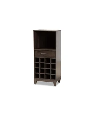 Baxton Studio Trenton Modern and Contemporary 45.25" Finished Wood 1-Drawer Wine Storage Cabinet