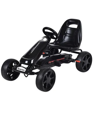 Costway Xmas Gift Go Kart Kids Ride On Car Pedal Powered Car 4 Wheel Racer Toy Stealth Outdoor