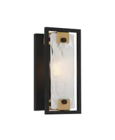 Savoy House Hayward 1-Light Wall Sconce in Matte Black with Warm Brass Accents