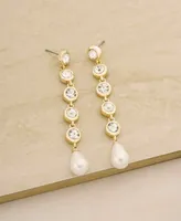 Ettika Elegantly Modern Crystal Earrings in 18K Gold Plating