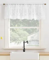 No. 918 Tina Geometric Clipped Semi-Sheer Rod Pocket Kitchen Single Curtain Valance, 54" x 15"