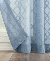 No. 918 Tina Geometric Clipped Semi-Sheer Rod Pocket Single Curtain Panel, 50" x 96"