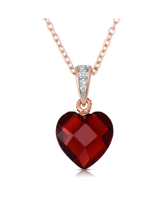 Genevive Sterling Silver Cubic Zirconia Heart shape Necklace