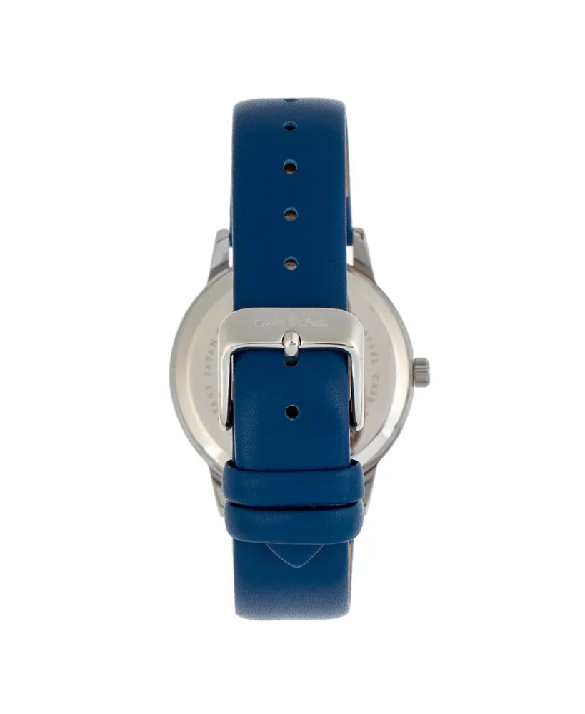 Sophie and Freda Women San Diego Leather Watch - Blue, 36mm