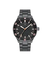 Nautis Men Deacon Stainless Steel Watch - Black/Rose Gold, 43mm