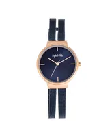 Sophie and Freda Women Sedona Stainless Steel Watch - Rose Gold/Blue, 30mm