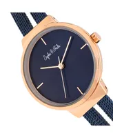 Sophie and Freda Women Sedona Stainless Steel Watch - Rose Gold/Blue, 30mm