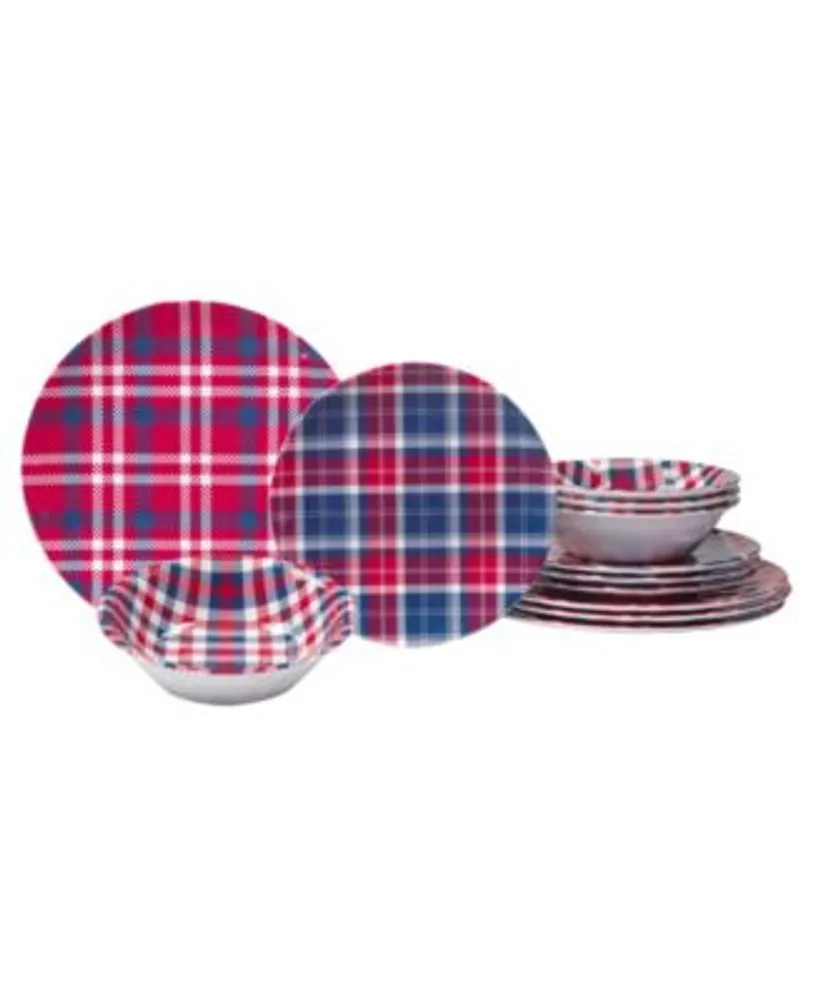 Certified Patriotic Plaid Melamine Dinnerware Collection