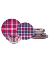 Certified Patriotic Plaid Melamine Dinnerware Collection