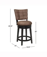 Hillsdale 40.25" Wood and Upholstered Kaede Furniture Counter Height Swivel Stool