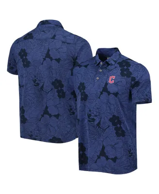 Men's Tommy Bahama Navy Cleveland Guardians Miramar Blooms Polo Shirt
