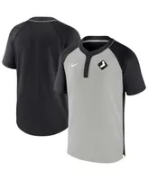 Men's Nike Black, Silver Chicago White Sox City Plate Performance Henley Raglan T-shirt