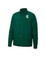 Men's Colosseum Green Michigan State Spartans Detonate Quilted Full-Snap Jacket