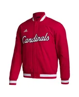 Men's adidas Red Louisville Cardinals Baseball Coaches Full-Snap Jacket