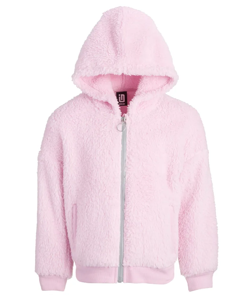 Id Ideology Big Girls Solid Faux-Sherpa Hooded Jacket, Created for Macy's