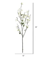 Vickerman 40" Artificial White Cherry Blossom Spray, 3 per Pack