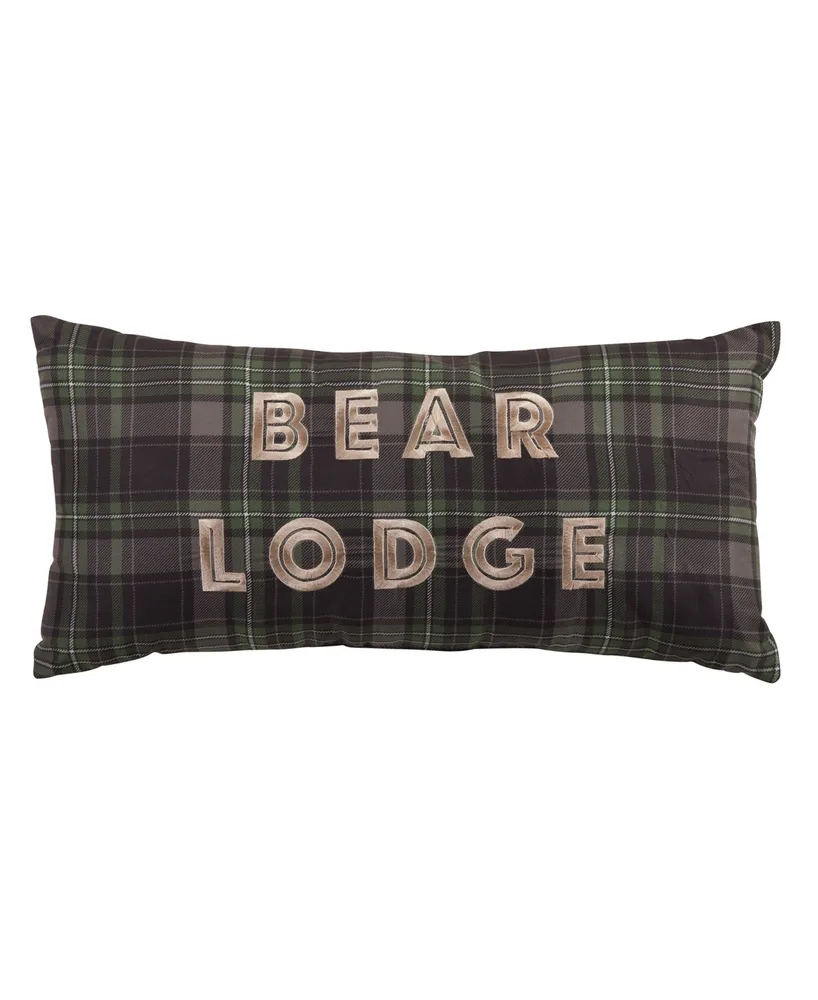 Donna Sharp Bear Panels Plaid Decorative Pillow, 11" x 22"